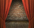 Old interior with curtains Royalty Free Stock Photo