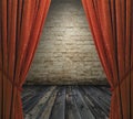 Old interior with curtains Royalty Free Stock Photo