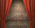 Old interior with curtains Royalty Free Stock Photo