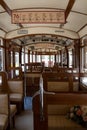 Old interior of an old tram Royalty Free Stock Photo