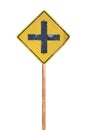 Old Intersection ahead road sign Royalty Free Stock Photo