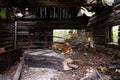 Abandoned blacksmith workshop with old bellow