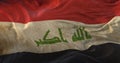 Old Irak Flag waving at wind