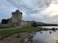 Old Irish Castle Ross on the edge of Lough Leane, sunset in Killarney National Park, County Kerry, Ireland Royalty Free Stock Photo