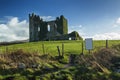 Old Irish castle ruins in a sunny day during noon Royalty Free Stock Photo