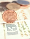 Old Irish Penny and Pound Royalty Free Stock Photo