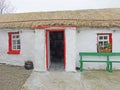 Old Irish Thatch Cottage in a village in Ireland Royalty Free Stock Photo