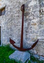 An old iron anchor from the 17th-18th century, recovered from the bottom of the Black Sea Royalty Free Stock Photo