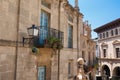 Old Iron Balcony and Antique Lamppost in a Street in Poble Espanyol, Barcelona, Spain Royalty Free Stock Photo