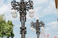 beautiful street lanterns near Royal Palace in Budapest