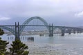 Historic Yaquina Bay Bridge at Newport on the Pacific Coast of Oregon, Pacific Northwest, USA Royalty Free Stock Photo