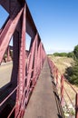 Old iron bridge over the River Esla Royalty Free Stock Photo