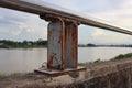 Old Iron Bridge Railing Outdoor Park Selectable Focus Rusted Steel Royalty Free Stock Photo