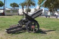 An old iron cannon, in the historic city center of Lisbon