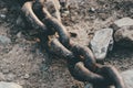 Old iron chain with rusty links