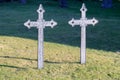 Old iron cross in the churchyard Royalty Free Stock Photo