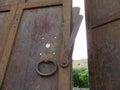 Old Iron Door with Knocker Ring in Eureka, Nevada, Wild West History