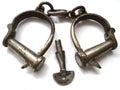 Old iron handcuffs Royalty Free Stock Photo