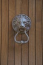 Old iron handle in the shape of lion Royalty Free Stock Photo