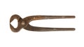 Old iron nippers isolated Royalty Free Stock Photo