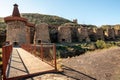 Old iron ore carbonate calcination kilns around 1900. industrial calcining furnaces. Front view of the site