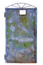 Old iron painted street door isolated