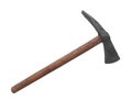 Old iron pick axe isolated.