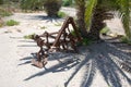 Vintage Old iron plow used in the past as a tool in agriculture Royalty Free Stock Photo