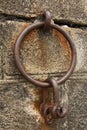 Iron ring at the docks wall Royalty Free Stock Photo