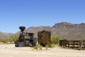 Old Iron Train in Desert West Royalty Free Stock Photo