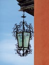 Old iron woven lantern in the city of Orta San Giulio, northern Italy