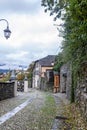 Old Italian courtyard in San Giulio Royalty Free Stock Photo