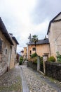 Old Italian courtyard in San Giulio Royalty Free Stock Photo