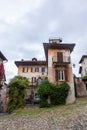 Old Italian courtyard in San Giulio Royalty Free Stock Photo