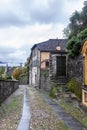 Old Italian courtyard in San Giulio Royalty Free Stock Photo