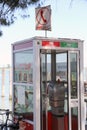 old Italian phone booth Royalty Free Stock Photo