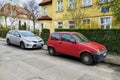 Old Italian popular compact car red Fiat Cinquecento ED