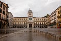 Italian square on rainy day Royalty Free Stock Photo