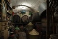 Old italian wine cellar in an old building