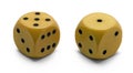 Old ivory dice (clipping path) Royalty Free Stock Photo