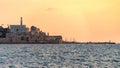 Old Jaffa at sunset. City against the sky, Tel-Aviv, Israel Royalty Free Stock Photo