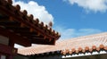 Old Japan temple tile roof Royalty Free Stock Photo