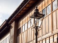 Old Japanese house with lantern post