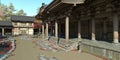 Old japanese palace in the fall 3d illustration Royalty Free Stock Photo