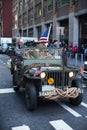 Old Jeep Military Vehicle in NYC during Veterans day Parade in Manhattan