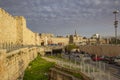 View of Old Jerusalem City Wall and Jaffa Gate during Rush Hour