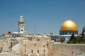 Old Jerusalem-wailing wall and Omar mosque Royalty Free Stock Photo