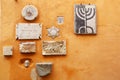 Old Jewish symbols in ghetto of Rome