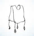 Vector drawing. Jewish clothing tzitzit