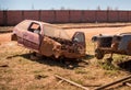 Old Junk Cars left on the side of the Road to deteriorate Royalty Free Stock Photo